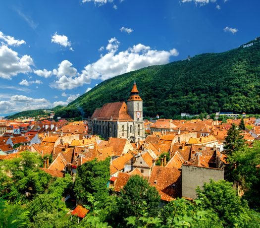 Vue panoramique sur la ville de Brasov, Roumanie